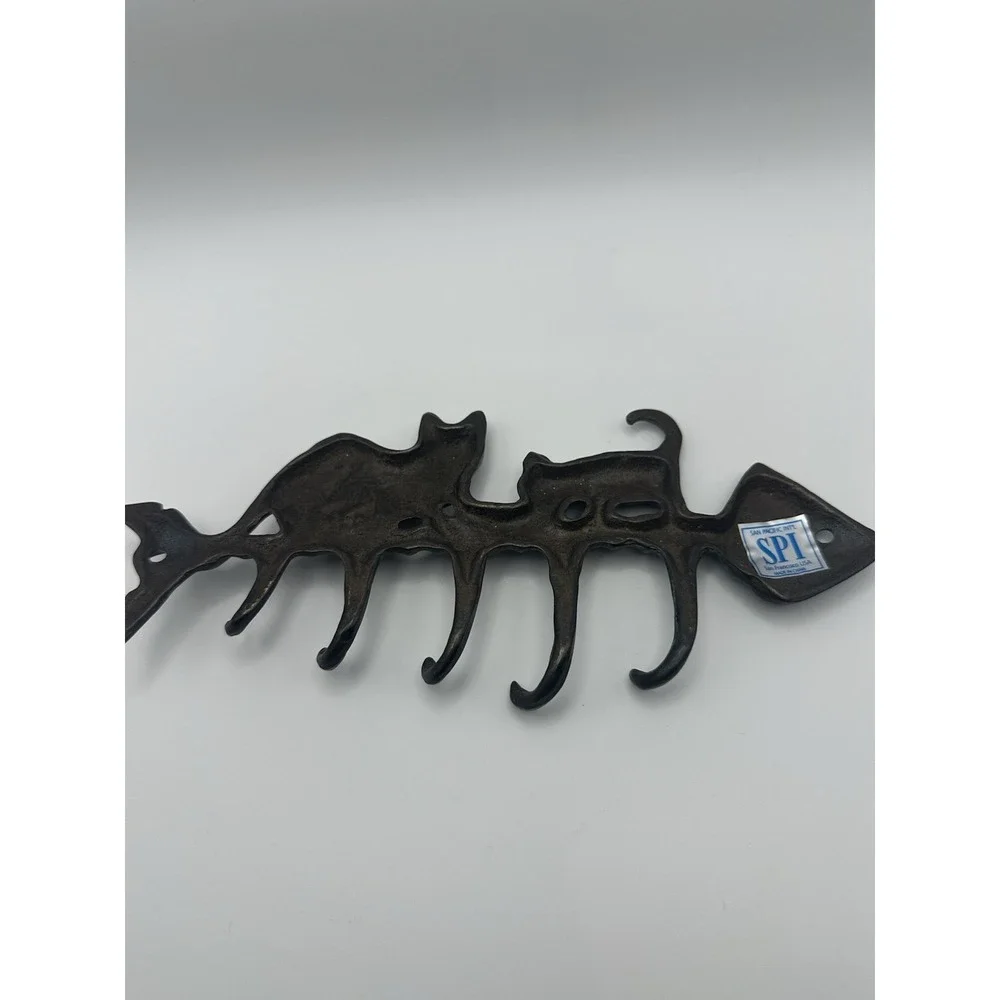 Cast Iron Wall Hooks Cats On A Fishbone 8